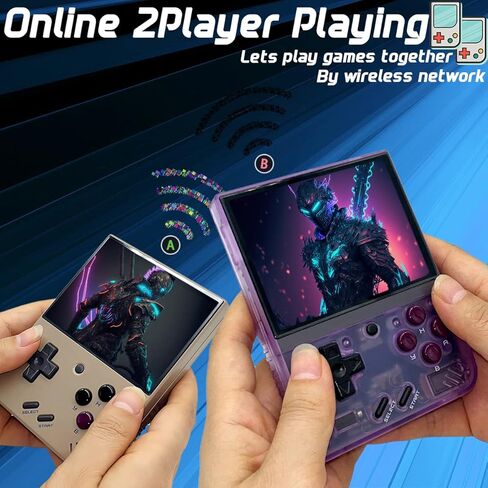 Miyoo Mini Plus Handheld Game Console 3.5-inch 640*480 IPS Screen 3000mAh Compatible with Multiplayer Portable Case Retro Gray in Kuwait