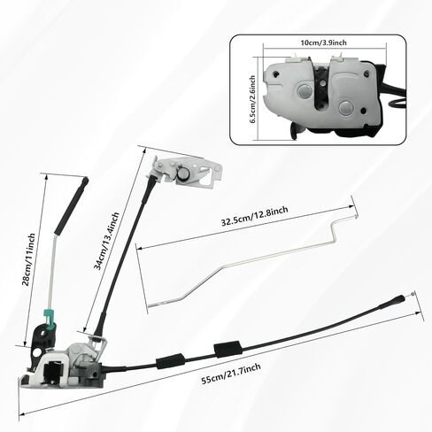 Side Door Latch Assembly with Cable & Rod, Right Passenger Side Hinged Lock for Ford 1992-2019 E150 E250 E350 Econoline Van, Door Connective Repair Lock Latch Replaces 8C2Z15264A00B in Kuwait