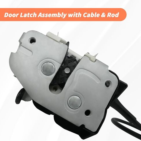 Side Door Latch Assembly with Cable & Rod, Right Passenger Side Hinged Lock for Ford 1992-2019 E150 E250 E350 Econoline Van, Door Connective Repair Lock Latch Replaces 8C2Z15264A00B in Kuwait