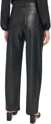 Calvin Klein Women's Slim-Leg Faux Leather Pants (Black, 8) in Saudi Arabia