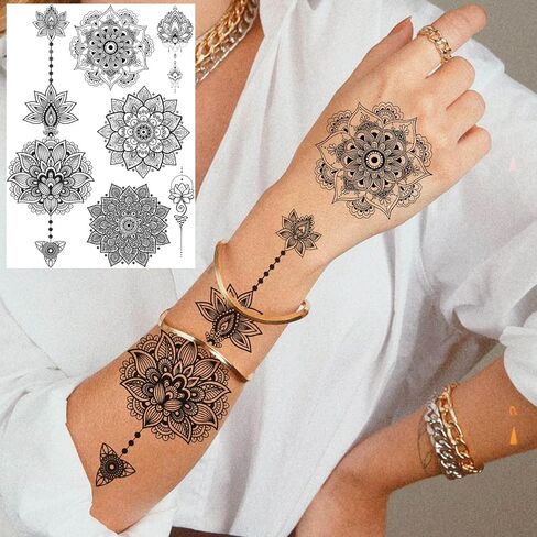 Goromon 10 Sheets Realistic Snake Temporary Tattoos For Women Men Forearm Arm Sexy 3D Tribal Cobra Mamba Viper Serpent Tattoos Temporary Adults Kids Fake Tattoos Sticker Black Sword Rose Flower Tatoos in Saudi Arabia
