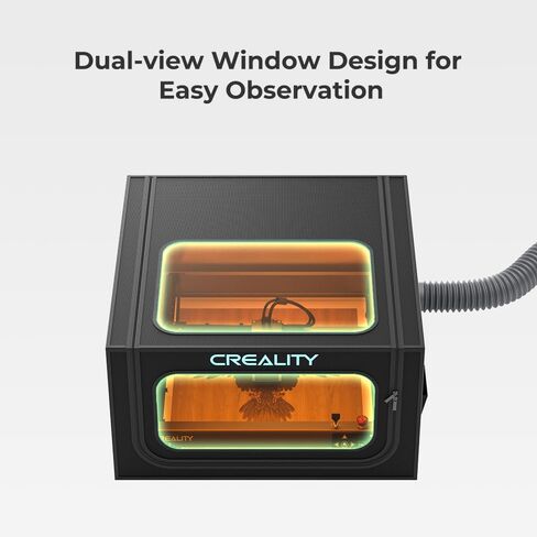Laser Engraver Integrated Enclosure with LED Light, Fireproof and Dustproof Protective Cover 28.3 * 28.3 * 15.7, Exhaust Fan 4000RPM and Pipe, Against Smoke Odor and Noise Eye Protection in Kuwait