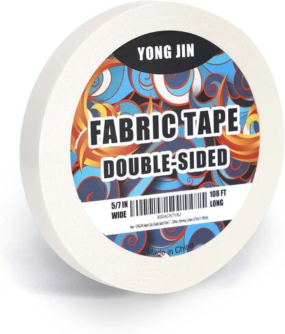 Heavy Duty Double Sided Fabric Tape - Seamless Bonding Without Sewing Or Ironing, Peels Off Easily, Strong Adhesive Fabric Hemming Tape for Pants, Hem Tape,Curtains (1/2inch X 108 Feet) in Saudi Arabia