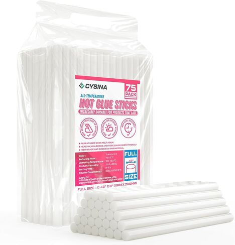 Hot Glue Sticks Full Size, 0.43" Dia x 8" Long Clear Glue Gun Sticks 32 pcs, High Temp Glue Sticks with High Adhesive Force, Bulk Glue Sticks for Various Applications in Saudi Arabia
