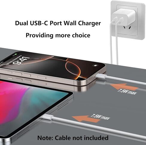 كتلة شاحن USB-C بقدرة 20 وات متوافقة مع كتلة ساعة Apple، سلسلة iWatch Ultra/9/8/7/6/SE/SE2/5/4/3، محول طاقة USBC للشحن السريع من النوع C PD، حزمة واحدة باللون الأبيض in Kuwait