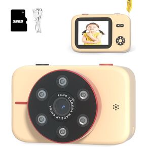 Kids Camera，Kids Camera for Girls and Boys，Kids Video Camera for Age 6-8 ，Kid Camera for vlogging，Toddler Cameras Dual Lens 2.4 Inch with 32G TF Card，Christmas Birthday Gifts Portable