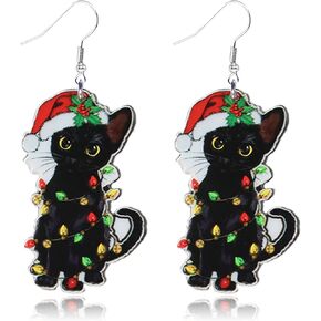 Christmas Tree Earrings for women Christmas Holiday Earrings Colourful Christmas Tree gingerbread Drop Dangle Earrings for Christmas Jewelry for Women Dangling