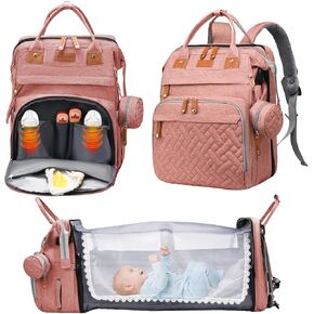 Baby Diaper Bags with Changing Station, Multifunctional Diaper Bag Backpack for Moms Dads with USB Charging Port, Waterproof Travel Diaper, Baby Shower Gifts for Baby Boy & Girls (Grey)