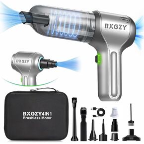 Bxgzy Car Vacuum Portable Cordless - Handheld Car Vacuum Cleaner 4 in 1-3 Gear Adjustment - Brushless Motor - 21000PA High Power & Air Duster 35 Minutes Endurance for Car Home Cleaning