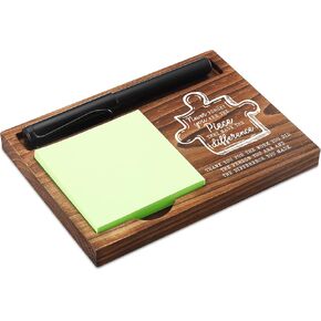 Warrior Sticky Note Holder Wooden Notepad & Pen Holder 6.5" x 4.7" Sticky Note Pad Holder Dispenser for Desk Warrior Definition Survivor Encouragement Motivational Gifts, NPA245 in Kuwait