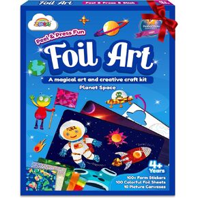 ZMLM Arts & Crafts Kit for Kids: Foil Art Planet Space Gift for 4 5 6 7 8 9 Year Old Girls Mess Free Art Craft Supplies for Kid Activity Kits Travel Toys Birthday Halloween Christmas Gifts