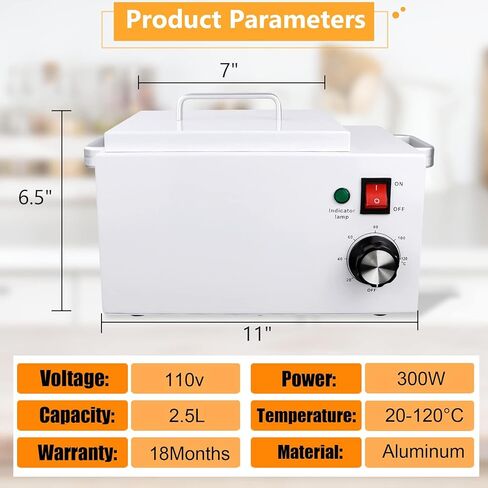 Flngr Professional Wax Warmer for Hair Removal,with 0-80°C Temperature Control,Large Wax Pot Paraffin Facial Skin Body SPA Salon Equipment,Beauty Salon,Self-use,Gift in Saudi Arabia
