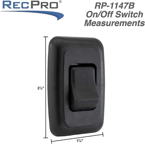 RV Switch SPST Switch On/Off 2 Gang Bezel | RV Electrical | Camper Switches (Black) in Saudi Arabia