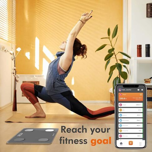 Konquest Premium Smart Digital Bathroom Scale, Wireless Bluetooth, BMI, Body Weight, Body Fat, Body Composition Analyzer with Smartphone App (400 lbs) - Black in Saudi Arabia