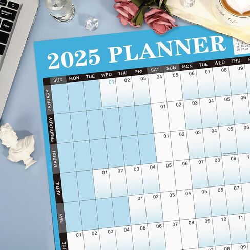 2025 Yearly Wall Calendar - 2025 Calendar from January 2025 to December 2025, 2025 Wall Calendar, 34.9" x 23.1" (Open), Thick Paper, 10 Double-Sided Round Stickers in Kuwait