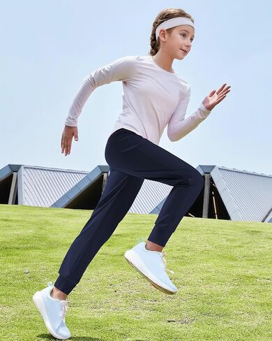 HASMES Girls Joggers Pants Lightweight Sweatpants for Girls with Pockets Kids Soft Athletic Pants for Yoga Running Dance in Kuwait