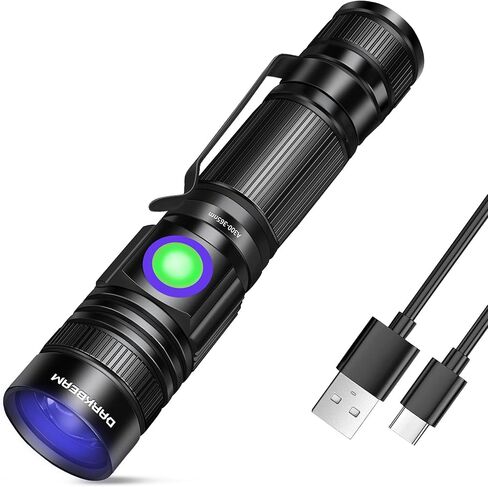 DARKBEAM UV Black Light Flashlight 395nm - Rechargeable USB Woods Lamp, Powerful Mini Ultraviolet LED Blacklight Flashlights - Resin Curing, Detector for Pet/Cat/Dog Urine, Stains, Scorpions in Saudi Arabia