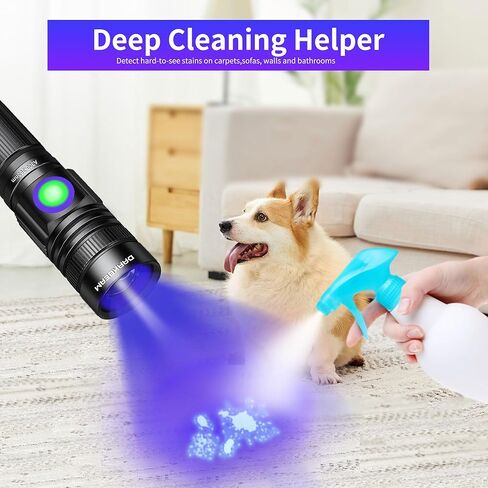 DARKBEAM UV Black Light Flashlight 395nm - Rechargeable USB Woods Lamp, Powerful Mini Ultraviolet LED Blacklight Flashlights - Resin Curing, Detector for Pet/Cat/Dog Urine, Stains, Scorpions in Saudi Arabia