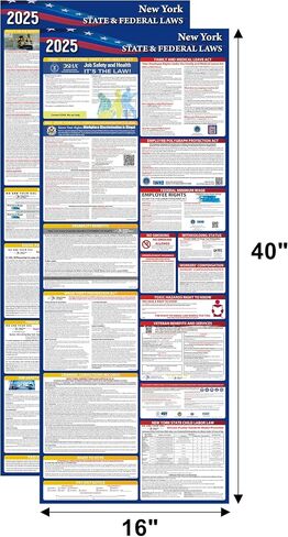 2025 Florida State and Federal Labor Laws Poster,OSHA Workplace Compliant,English Employment Poster,All in One Required Compliance Posting 16" x 40" in Kuwait