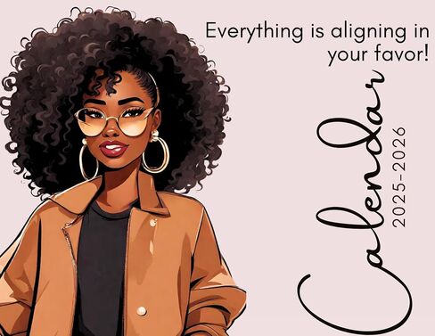 2024 Black Girl Calendar, Motivational Calendar for women - 12 Month 6×4 Cards with Wooden stand - Gifts for Black women (black girl magic) in Saudi Arabia