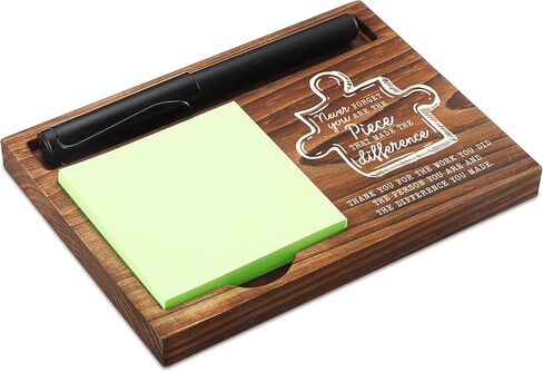 Warrior Sticky Note Holder Wooden Notepad & Pen Holder 6.5" x 4.7" Sticky Note Pad Holder Dispenser for Desk Warrior Definition Survivor Encouragement Motivational Gifts, NPA245 in Kuwait