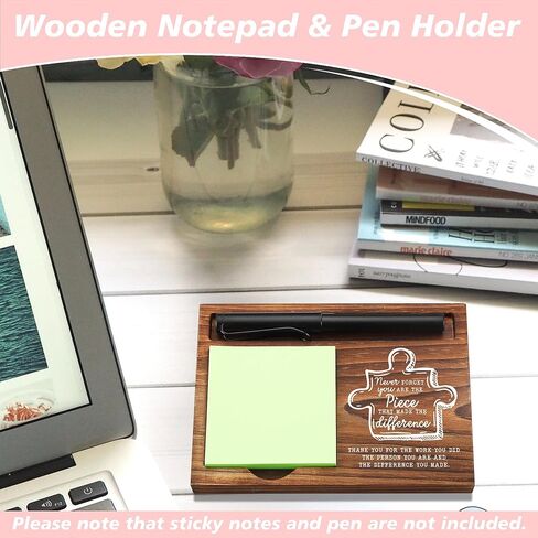 Warrior Sticky Note Holder Wooden Notepad & Pen Holder 6.5" x 4.7" Sticky Note Pad Holder Dispenser for Desk Warrior Definition Survivor Encouragement Motivational Gifts, NPA245 in Kuwait