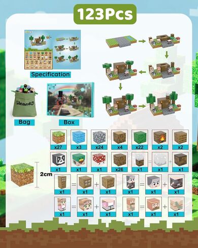 115PCS Magnetic Blocks - Building Toys for Boys Girls 3+, with 20 Unique Patterns, Lava Rivers, Volcanoes, & Dragons, STEM Sensory Toys for Kids Boys Girls Ages 3 4 5 6 7 8 9 Birthday Gifts in Kuwait