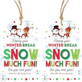 Anwyll Christmas Gift Tags,50Pcs Merry Christmas Gift Wrapping Tags with Cotton String Attached,Happy Holiday Gift Tags,Holly Xmas Hanging Gift Tags for Present DIY Holiday Christmas Party Decorations