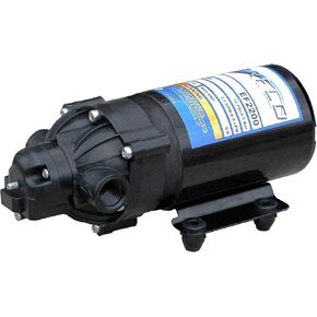 Everflo 5.5GPM On-Demand 12V Diaphragm Pump - Quick Attach Ports, Black (EF5500-QA-BOX)