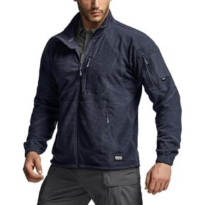 CQR Men's Full-Zip Tactical Jacket, Soft Warm Military Winter Fleece Jackets, Outdoor Windproof Coats with Zipper Pockets