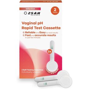 Vaginal pH Test Kit (2 Pack), User-Friendly, Comfortable and Discreet Design for Woman Simple Vaginal Swab,Easy-to-Read Result, Bacterial Vaginosis Test 2 Pack