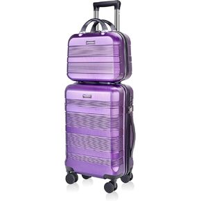 luggage sets 2 piece 19"Carry-on & 14" Cosmetic Bag，airline approved carry on luggage， Lightweight ABS+PC Carrying Case with TSA Lock（ Opal Green）