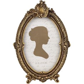 Sunlit Vintage Picture Frame 5x7 Inch, Oval Antique Photo Frames with Glass Front, Luxury Photo Display, Tabletop Wall Hanging, Gift Ideas, Bronze