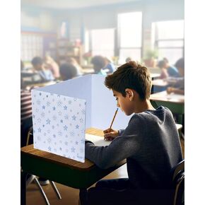 Black (1 Pack) Privacy Folders for Students - Durable Plastic Erasable - Testing Dividers for Classroom - Easy-Clean Classroom Privacy Shields for Student Desks - Test Dividers for Student Desk