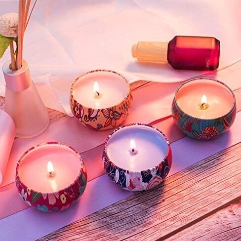 شمعة معطرة باللافندر بوزن 8.5 أونصة، شمع الصويا الطبيعي، شمعة كبيرة من القصدير للسفر، هدية شمعة حرق طويلة لمدة 45 ساعة، تستخدم للعلاج العطري والاسترخاء وتخفيف التوتر in Kuwait