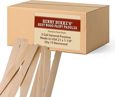5 Gallon Paint Stir Sticks (250) 21 x 1-1/8 inch Wide Made in USA Basswood, Clean for Industrial and Fine Art Craft Projects in Kuwait
