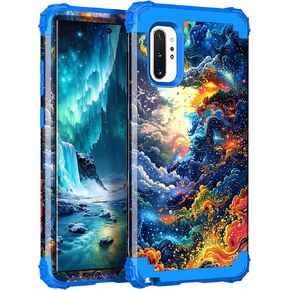 LONTECT for Galaxy Note 10 Plus 5G Case 3 in 1 Heavy Duty Hybrid Sturdy High Impact Shockproof Protective Cover Glitter Bling Case for Samsung Galaxy Note 10+ Plus/Note 10 Plus 5G,Shiny Purple