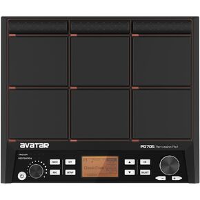 HXW PD705 Percussion Pad 9-Trigger Sampling Multipad Compact Electronic Drum Set With 600+ Sounds, Support Sample Loading