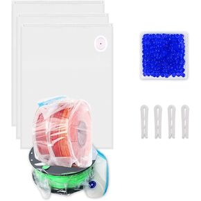 Filament Storage Bag Vacuum Kit with Two Sizes - 29 PCS Cleaning Drying Sealed 15 Bags for 3D Printer Filament with Desiccants/Humidity Indicator (Manual Pump Vacuum Bag kit 15 Pack)