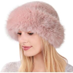 Women's Fuzzy Wide Brim Faux Fur Bucket Hat Winter Fluffy Warmer Fisherman Cap