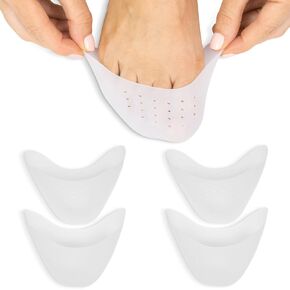 Vivesole Toe Sleeves 4 PCS- Silicone Gel Sock Pads - Topper Cover Protector Pouch - Men, Women Big Toe Protection Cushion for Ball of Foot, Metatarsal, Ballet Pointe Cap, Morton's Neuroma
