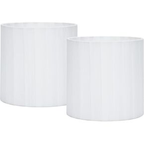 LAMPWELL LUCIE Clip-on Chandelier Lamp Shades,Set of 6,Small Drum,5.2"×5.2"×H5.2", Fabric Ribbon,Handmade,Modern Decorative,ONLY FOR CANDLE BULB,Light Blue