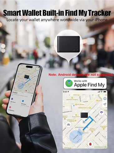 Wallet for Men Upgrade Replacement for AirTag Wallet Built-in Find My Real Time Tracker, RFID Blocking Classic Leather Bifold Stylish Mens Wallet with ID Window 6 Credit Card Holder Coin Pocket in Kuwait