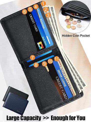 Wallet for Men Upgrade Replacement for AirTag Wallet Built-in Find My Real Time Tracker, RFID Blocking Classic Leather Bifold Stylish Mens Wallet with ID Window 6 Credit Card Holder Coin Pocket in Kuwait