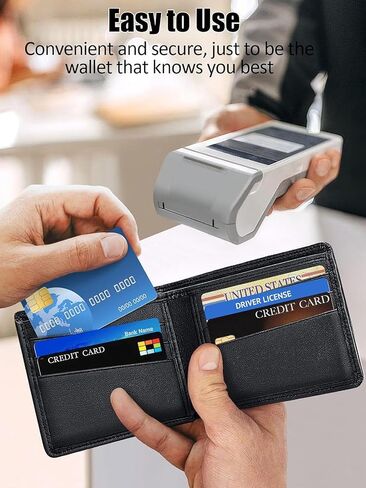 Wallet for Men Upgrade Replacement for AirTag Wallet Built-in Find My Real Time Tracker, RFID Blocking Classic Leather Bifold Stylish Mens Wallet with ID Window 6 Credit Card Holder Coin Pocket in Kuwait
