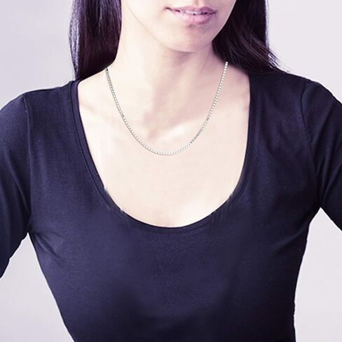 LeCalla Links 925 Sterling Silver Chain Necklace, 2 MM Box Chain Necklace for Men and Women 24 Inches in Kuwait