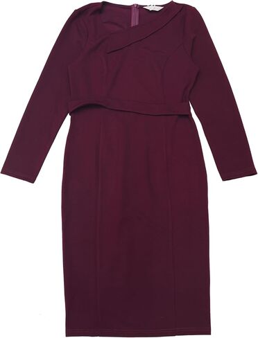 Women's Elegant Sheath Dress Asymmetrical Neckline Wear to Work Pencil Dresses in Kuwait