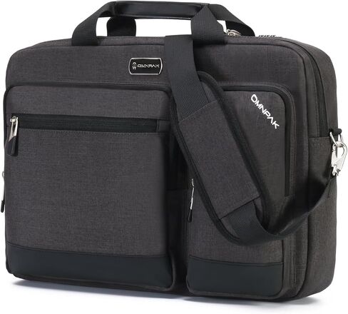 حقيبة كمبيوتر محمول Omnpak مقاس 15.6 بوصة، حقيبة أعمال مع قفل مجمع، حقيبة مستندات كاتب العدل طاردة للماء للرجال والنساء - تناسب كمبيوتر/كمبيوتر محمول/كمبيوتر لوحي مقاس 15.6 بوصة in Kuwait