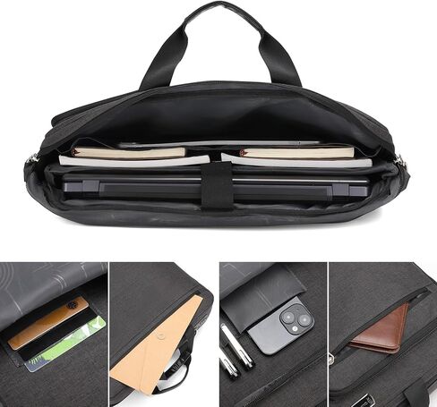 حقيبة كمبيوتر محمول Omnpak مقاس 15.6 بوصة، حقيبة أعمال مع قفل مجمع، حقيبة مستندات كاتب العدل طاردة للماء للرجال والنساء - تناسب كمبيوتر/كمبيوتر محمول/كمبيوتر لوحي مقاس 15.6 بوصة in Kuwait