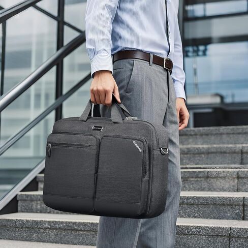 حقيبة كمبيوتر محمول Omnpak مقاس 15.6 بوصة، حقيبة أعمال مع قفل مجمع، حقيبة مستندات كاتب العدل طاردة للماء للرجال والنساء - تناسب كمبيوتر/كمبيوتر محمول/كمبيوتر لوحي مقاس 15.6 بوصة in Kuwait